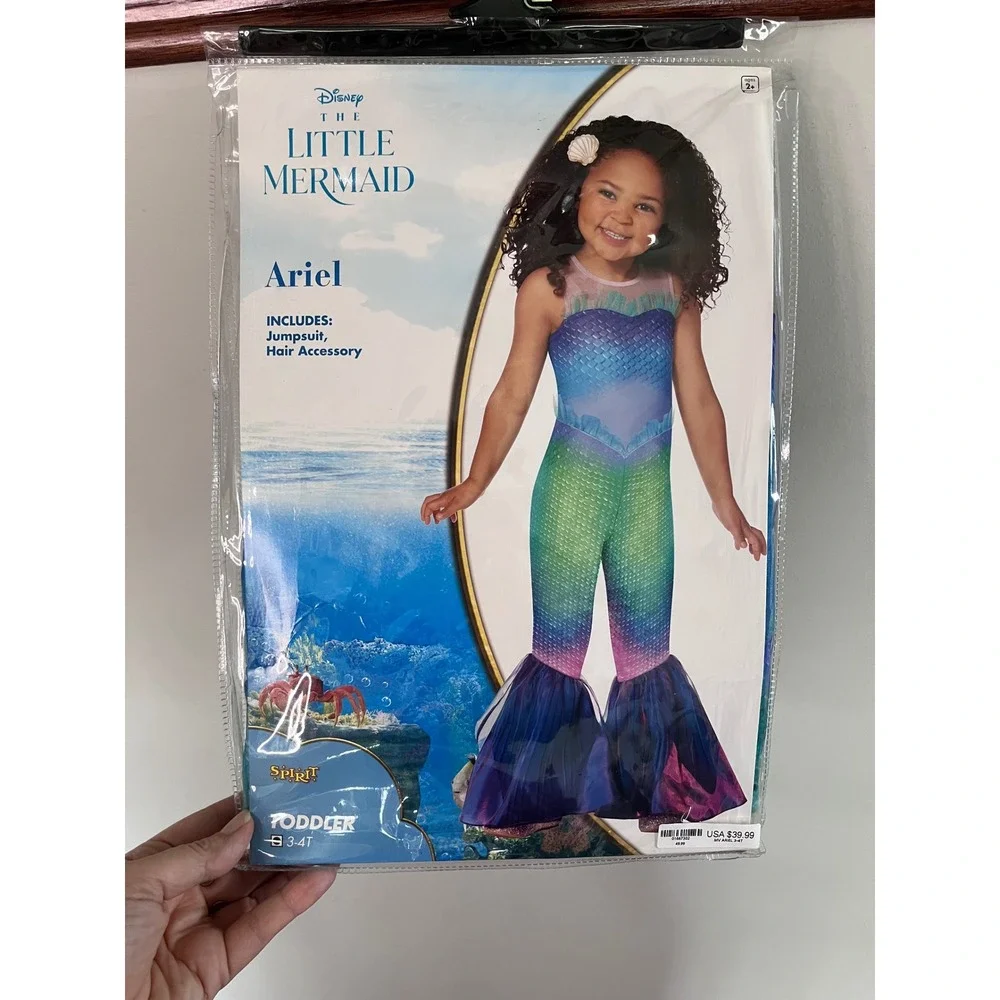 Disney The Little Mermaid Ariel Jumpsuit Costume Spirit Halloween Toddler 3-4T